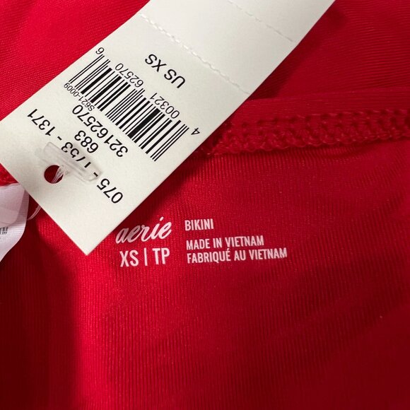 NEW Aerie Bikini Bottom Size XS Red Full Coverage Swimsuit NWT - Picture 6 of 7